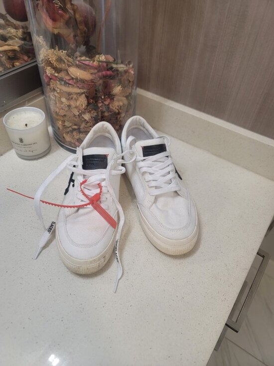 Off-White Vulcanized Men\'s Sneakers Size 41 EU/8 White Black main image 4